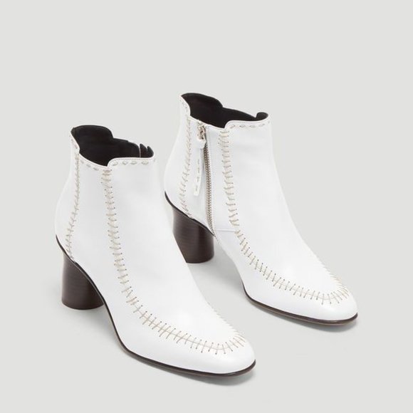 J.W. Anderson Stitched White Ankle Boot - Picture 1 of 5